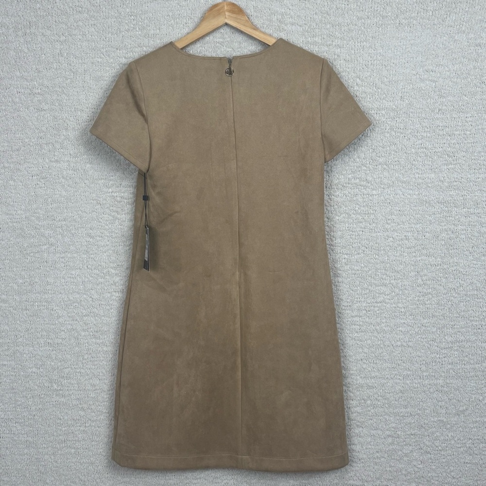 Tommy Hilfiger Dress Womens 6 Tan Lace-Up Scuba Faux-Suede A-Line Back Zip‎ Logo - Picture 8 of 14